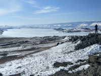 Байкал, остров Ольхон, Хужир. Март 2018. Вид на замерзший Байкал